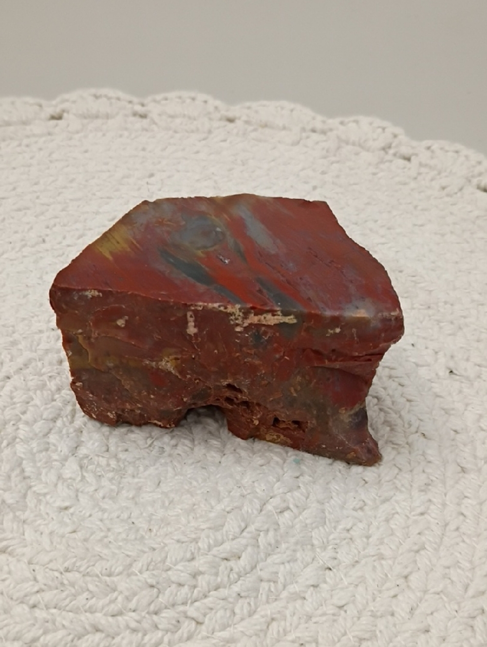 Red Petrified Wood Small Stand- Decorative Home Accent